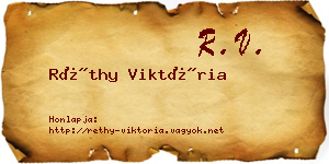 Réthy Viktória névjegykártya